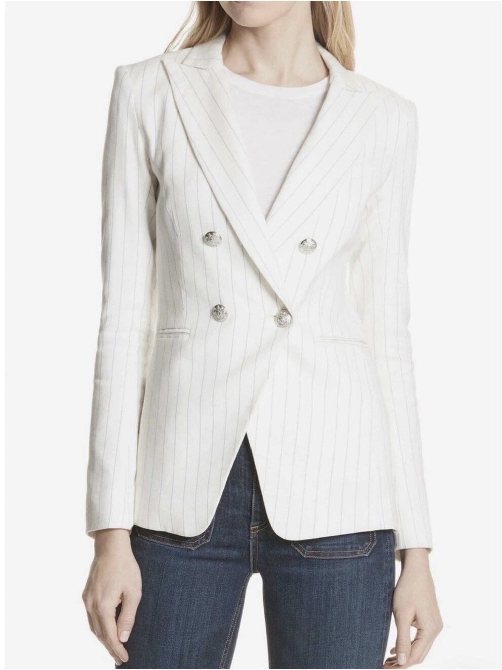 Veronica Beard Blazer Apollo Double Breasted Striped Dickey Jacket Size 10